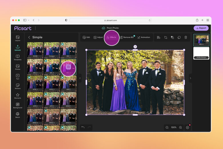 how to add a photo filter to an image on desktop