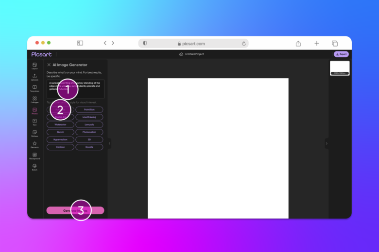 Introducing AI Image Generator a text to image tool in Picsart