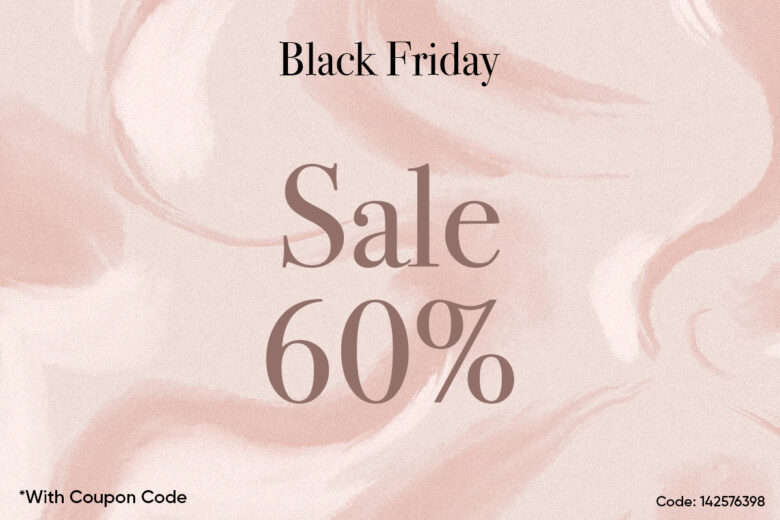 black friday banner sale design showing a coupon code