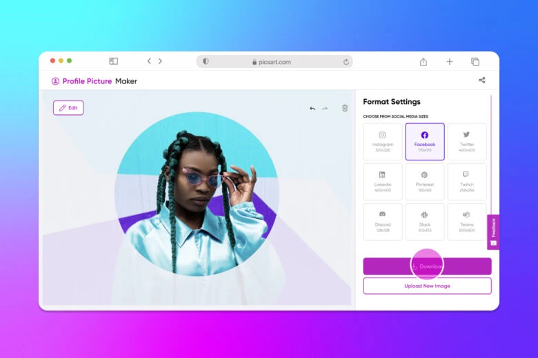how to export free profile picture maker