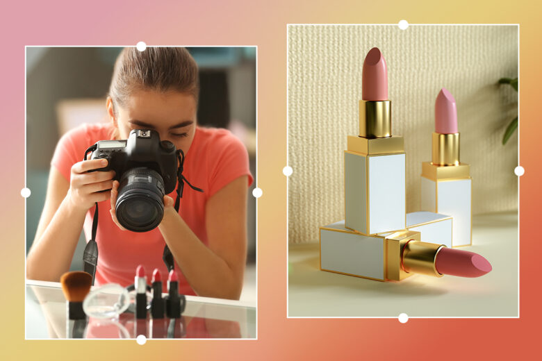 photographer taking photos of lipstick for an ad campaign