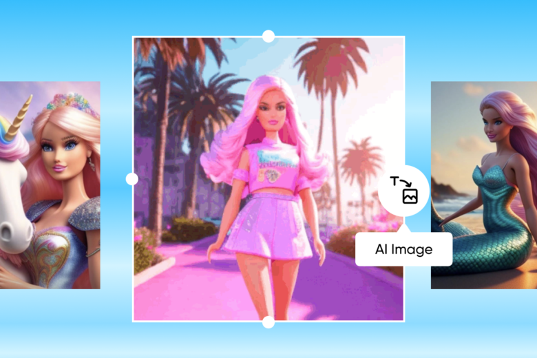 create barbie selfies with picsart ai image generator