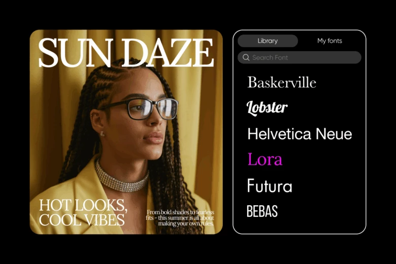 how to put fonts on poster design