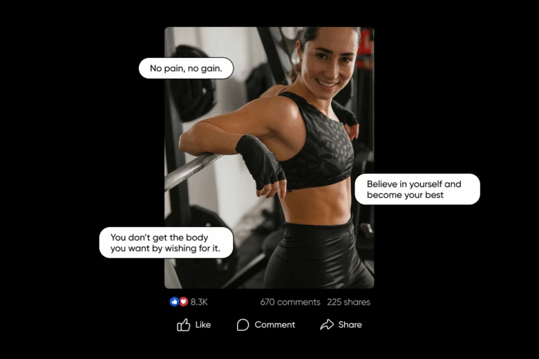 fitness facebook captions