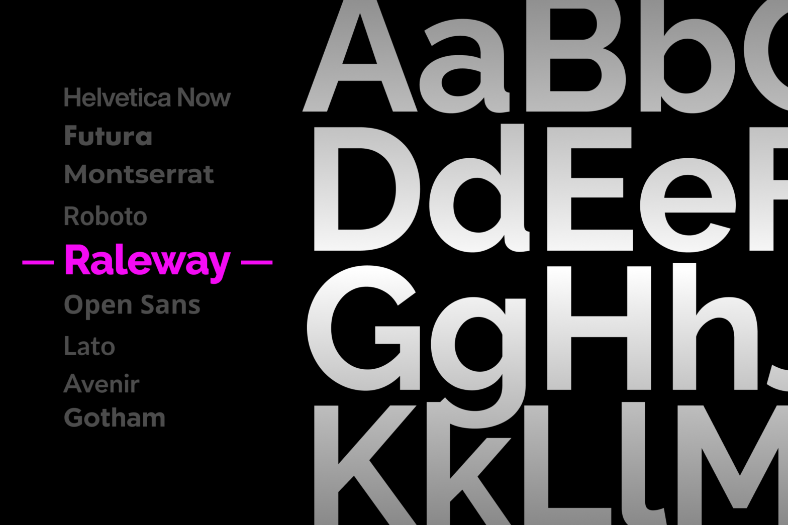 Minimalist fonts for design and marketing