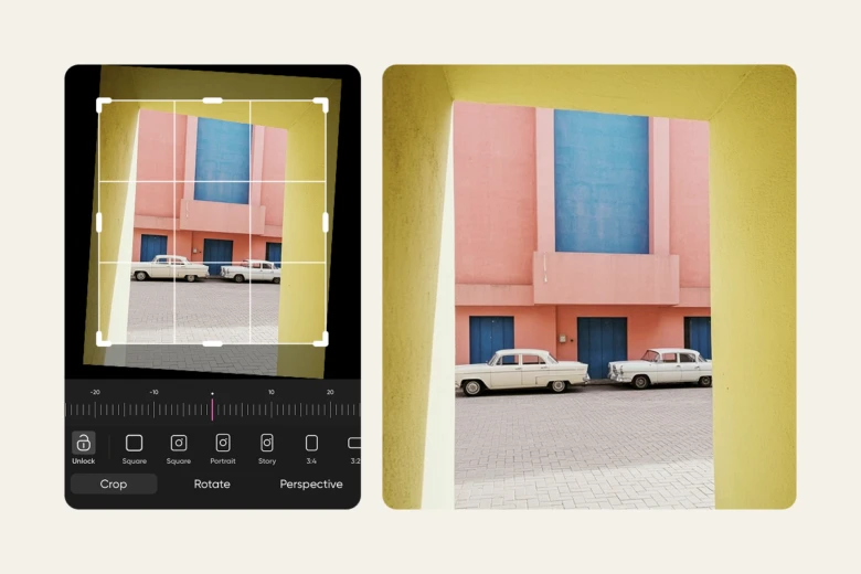 how to straighten photos on iphone