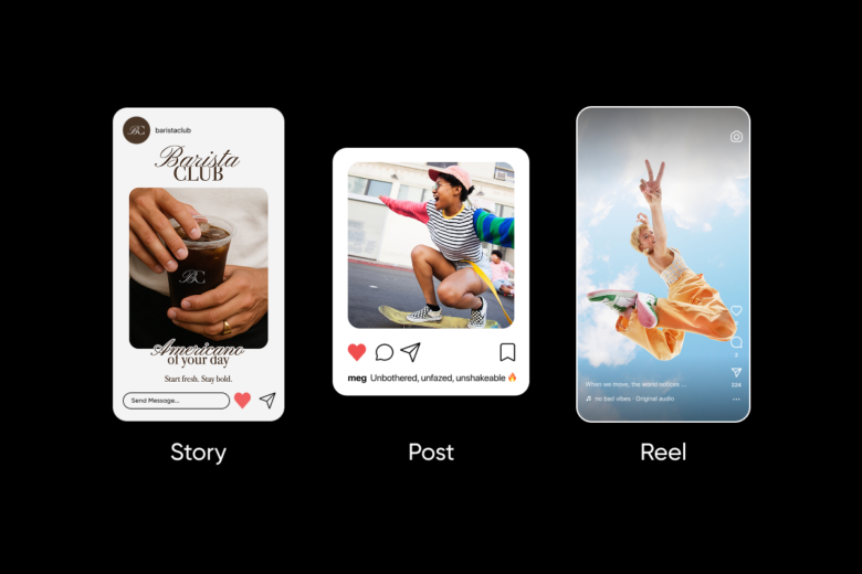 instagram story post and reel