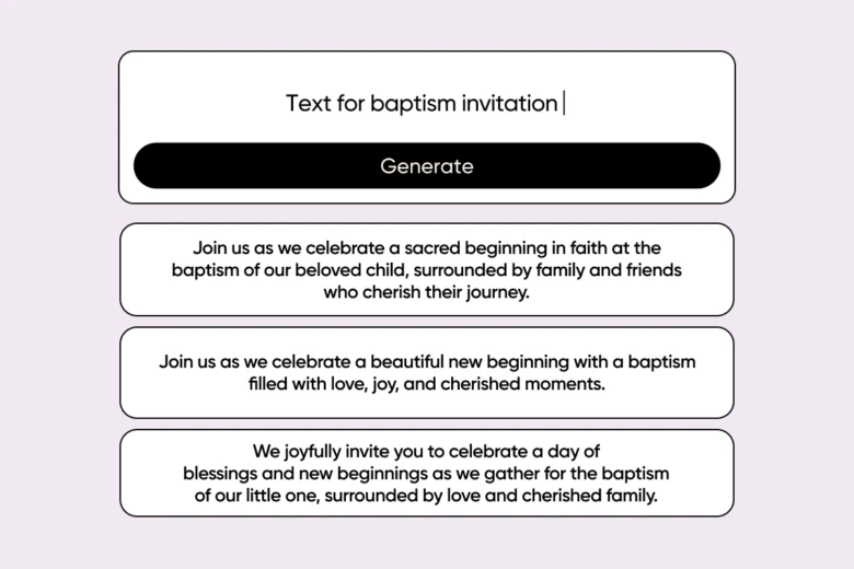 AI baptism card generation