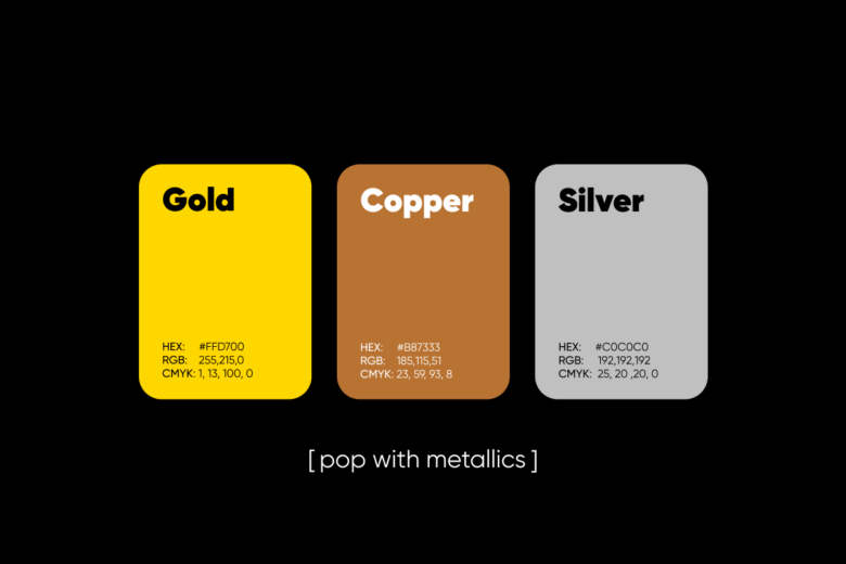 metallic colors that go with green