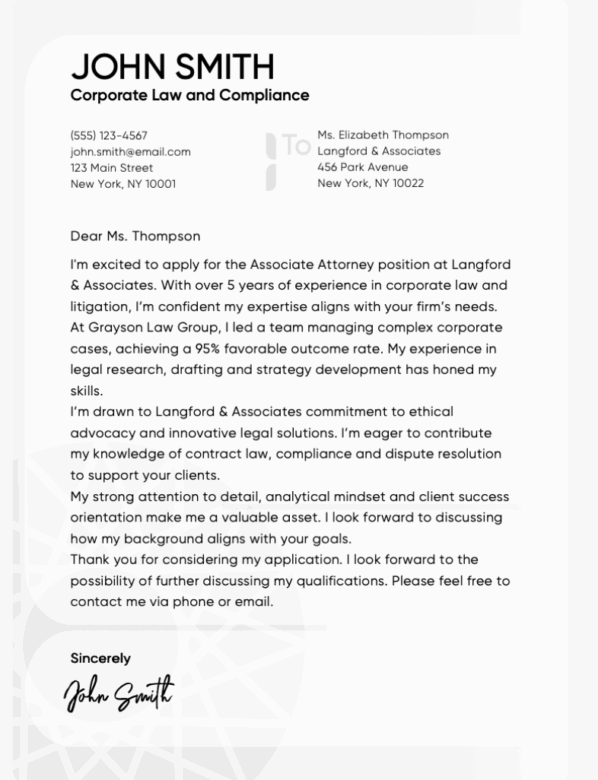 classic cover letter design