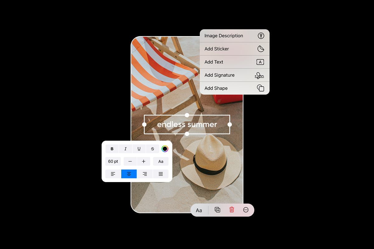 Add text to Photos on iPhone