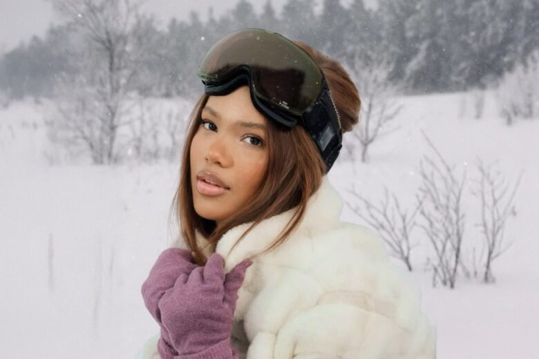 trendy snowy winter scene ai generated