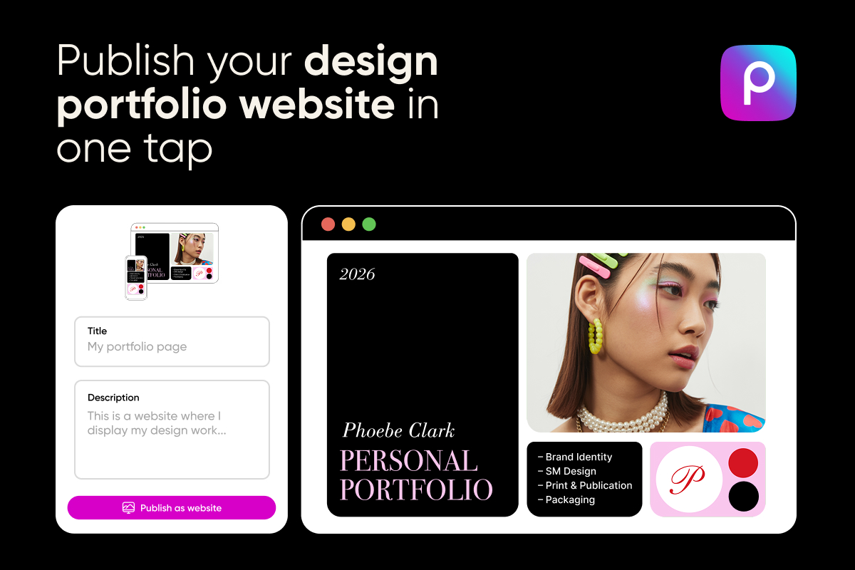 Publish your design portfolio website in one tap