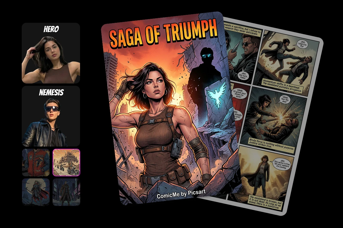 Wasteland comic strip example created with Picsart ComicMe