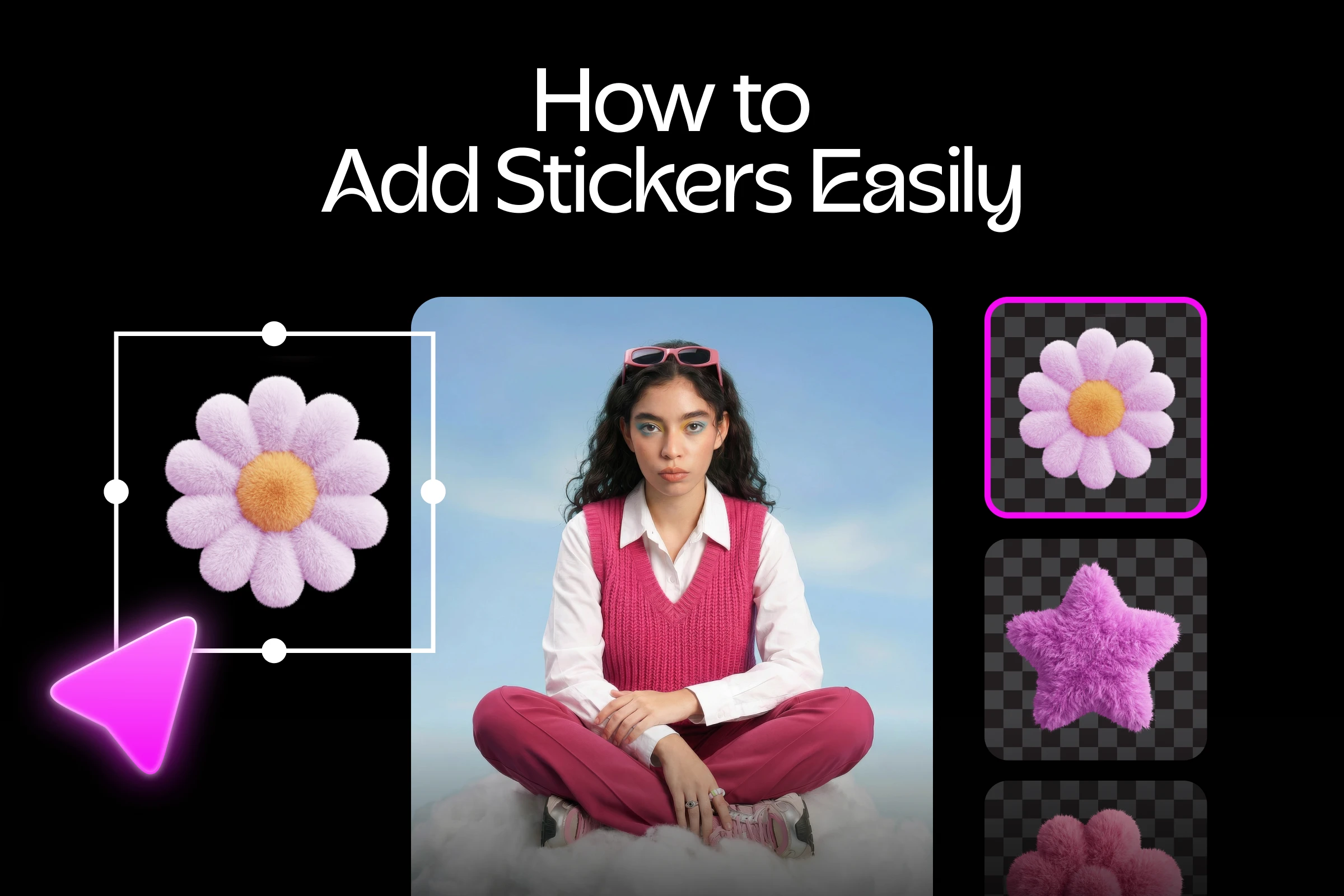 How to add stickers to photos for free with Picsart