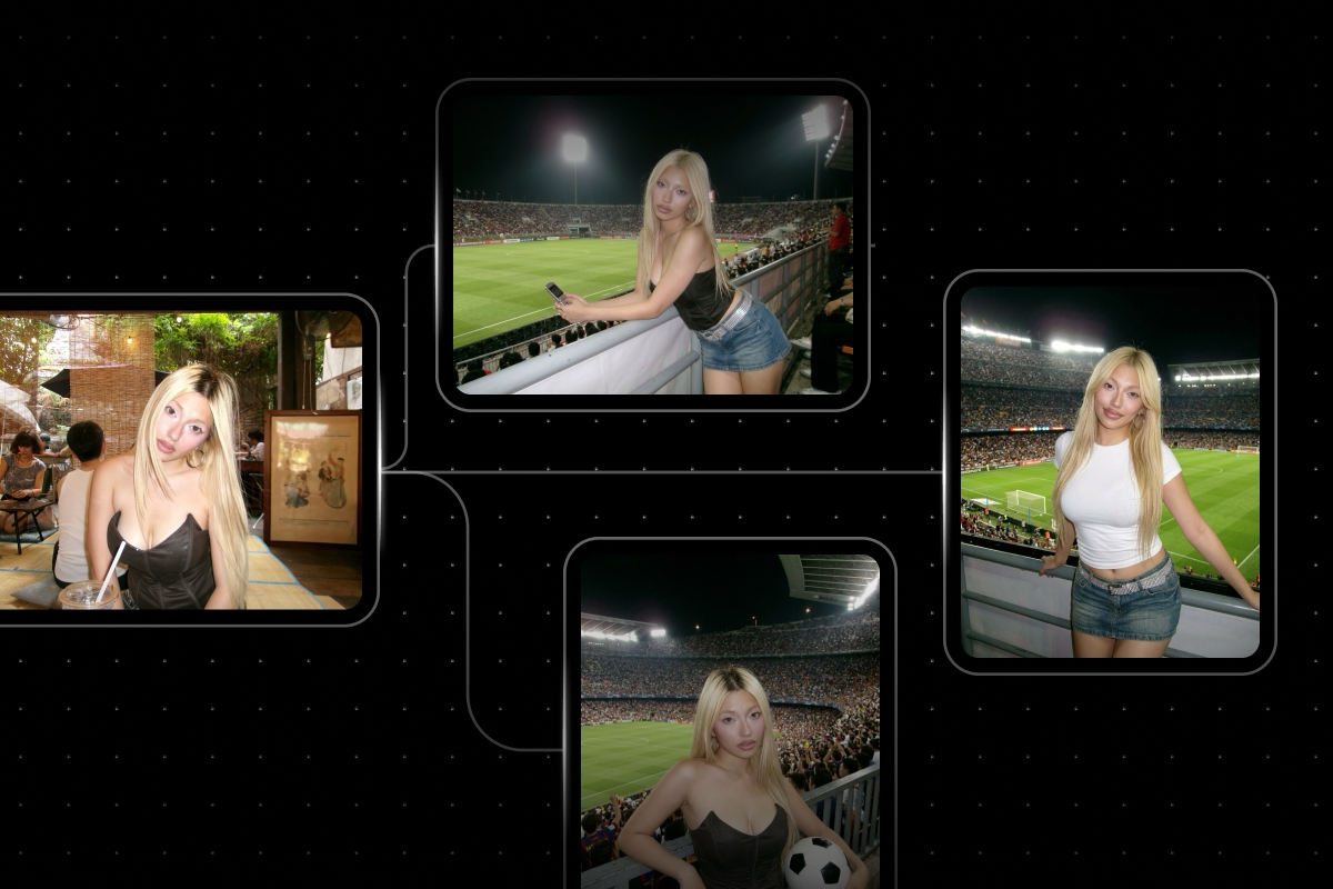 How to recreate a Y2K football stadium photoshoot in Picsart Flow