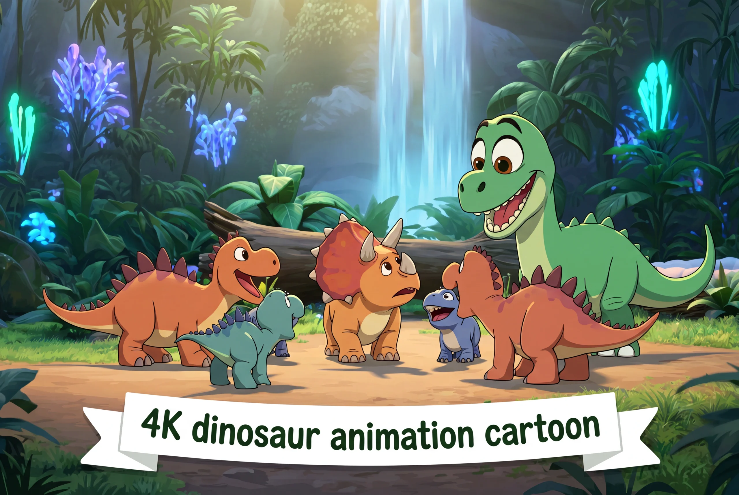 Make a 4K dinosaur animation cartoon in Picsart Flow