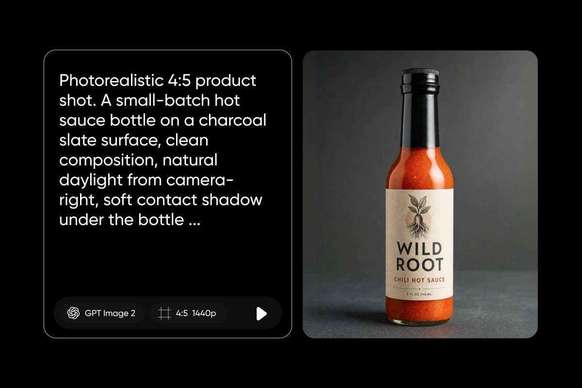 GPT Image 2 photorealistic product shot with accurate on-label text, made on Picsart