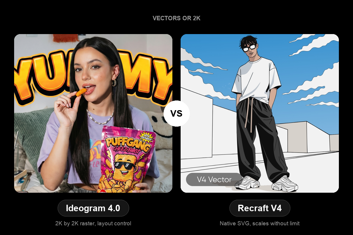 Vectors or 2K: Ideogram 4.0 vs Recraft V4