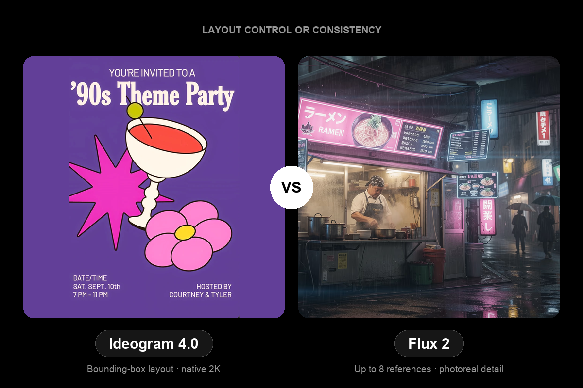 Ideogram 4 vs Flux 2: layout control or consistency