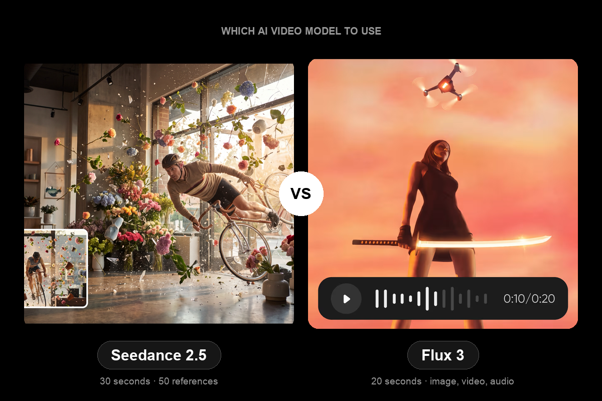 Seedance 2.5 vs Flux 3: which AI video model to use