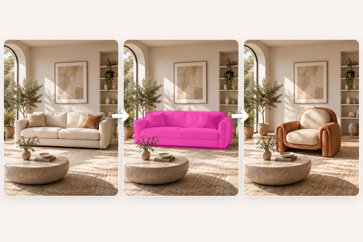 How to replace objects with inpainting in Picsart Flow