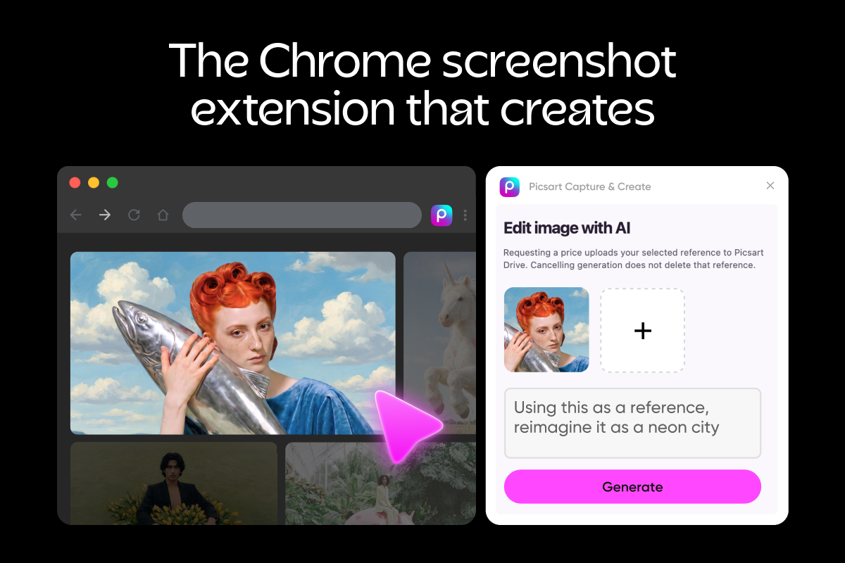 Chrome screenshot extension: meet Picsart Capture & Create