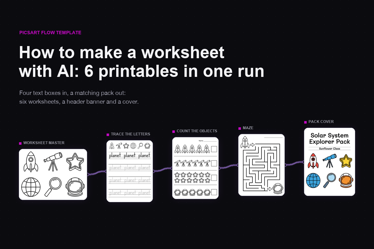 How to make a worksheet with AI: 6 printables in one run